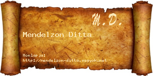 Mendelzon Ditta névjegykártya